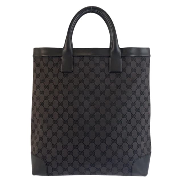 Gucci GG Canvas Leather 002 Tote Bag in Black Canvas from The Reluxe, photo 1 of 1