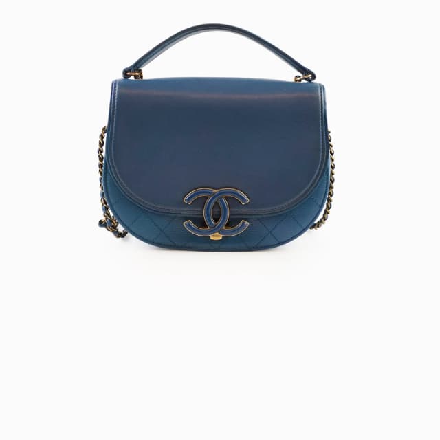 Chanel Small Coco Curve Flap Bag Blue in Blue Goatskin from The Purse Affair, photo 1 of 1