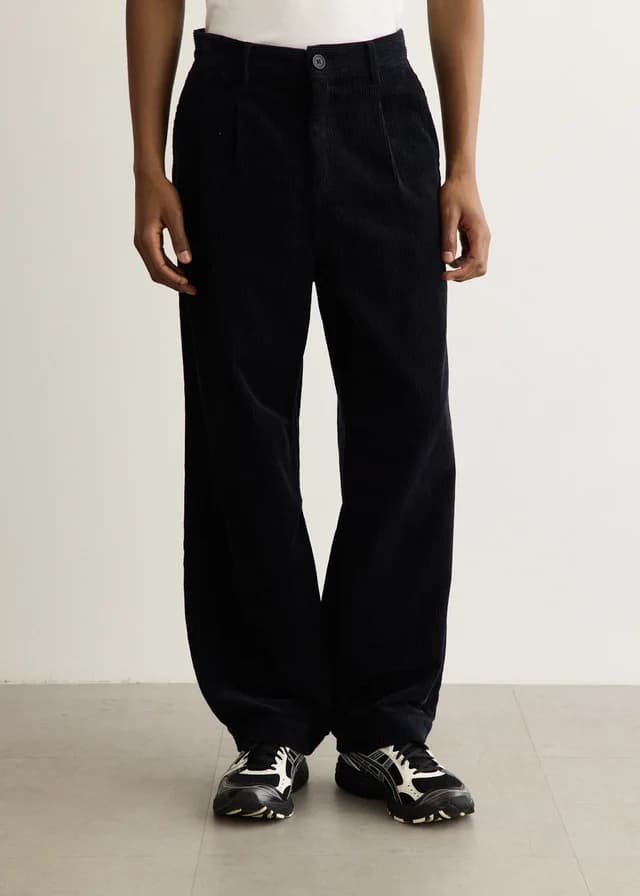 Incu Collection Carver Corduroy Utility Pants in NAVY, image 1 of 1 from Incu