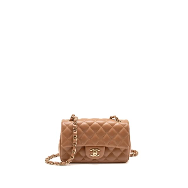 Chanel Mini Rectangular flap bag lambskin caramel LGHW (microchip) in Lambskin from EMIER, photo 1 of 1