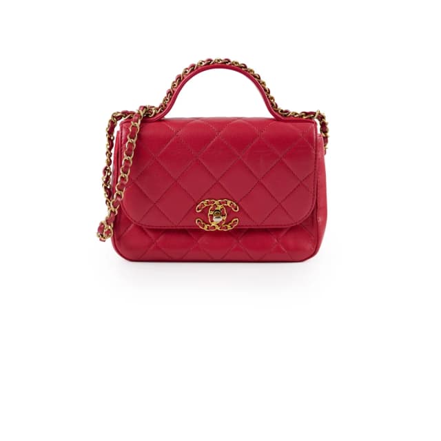 Chanel Seasonal Top Handle Crossbody Red (28 Series) in Red Leather from The Purse Affair, photo 1 of 1