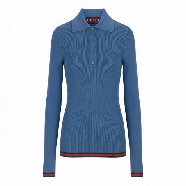 Gucci New in Cashmere Silk Polo Knit Sherry Line XS Sweater in Silk from The Reluxe, photo 1 of 1