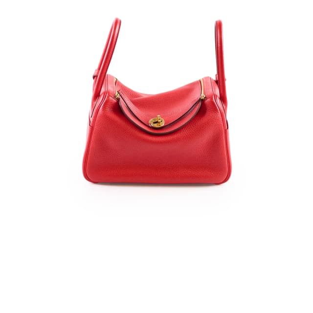 Hermès Lindy 26 Red Clemence GHW A Stamp in Red Clemence leather from The Purse Affair, photo 1 of 1