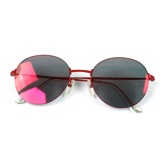 Balenciaga Logo Round Mirror Lens Sunglasses Eyewear Red 55 in Red from The Reluxe, photo 1 of 1