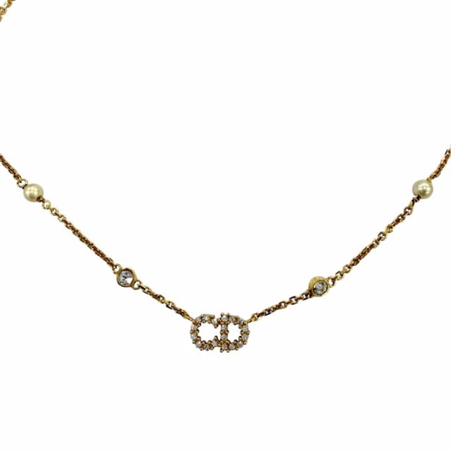 Dior Clair D Lune Necklace Eco Pearl Rhinestone Gold in Gold from The Reluxe, photo 1 of 1