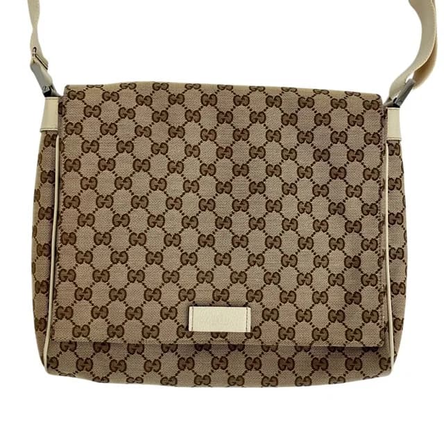 Gucci GG Canvas Messenger Bag Beige in Beige Canvas from The Reluxe, photo 1 of 1