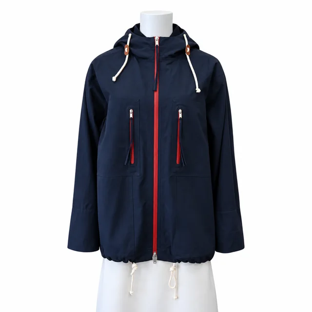 Jil Sander Blue Hooded Canvas Zip Jacket in Blue Canvas from Clotheshorse Anonymous, photo 1 of 1