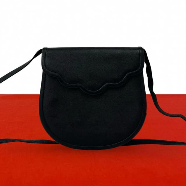 Saint Laurent Vintage Leather Shoulder Bag Pochette Crossbody Black in Black Leather from The Reluxe, photo 1 of 1