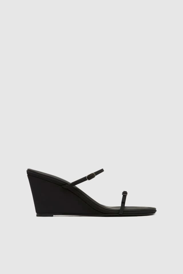 St Agni Petit Belt Detail Wedge - Black, image 1 of 1 from St. Agni