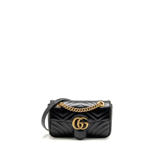 Gucci Small GG Marmont Shoulder bag Matelassé Chevron Leather Black GHW in Black Leather from EMIER, photo 1 of 1