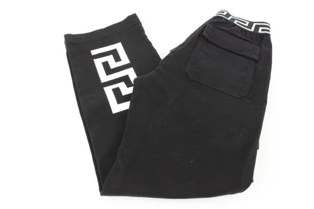Versace Boys 12A Black x White Greca Boy's Trousers Pants in Black from Bagriculture, photo 1 of 1