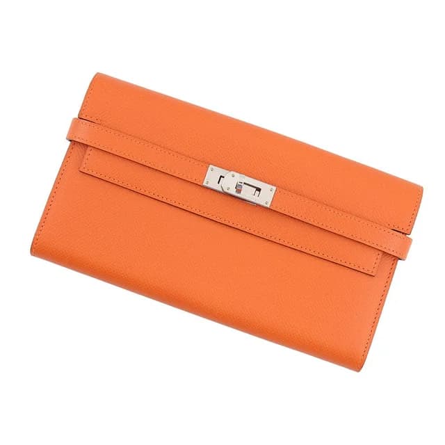 Hermès Wallet Kelly Long Orange Silver Epsom in Orange Epsom leather from The Reluxe, photo 1 of 1