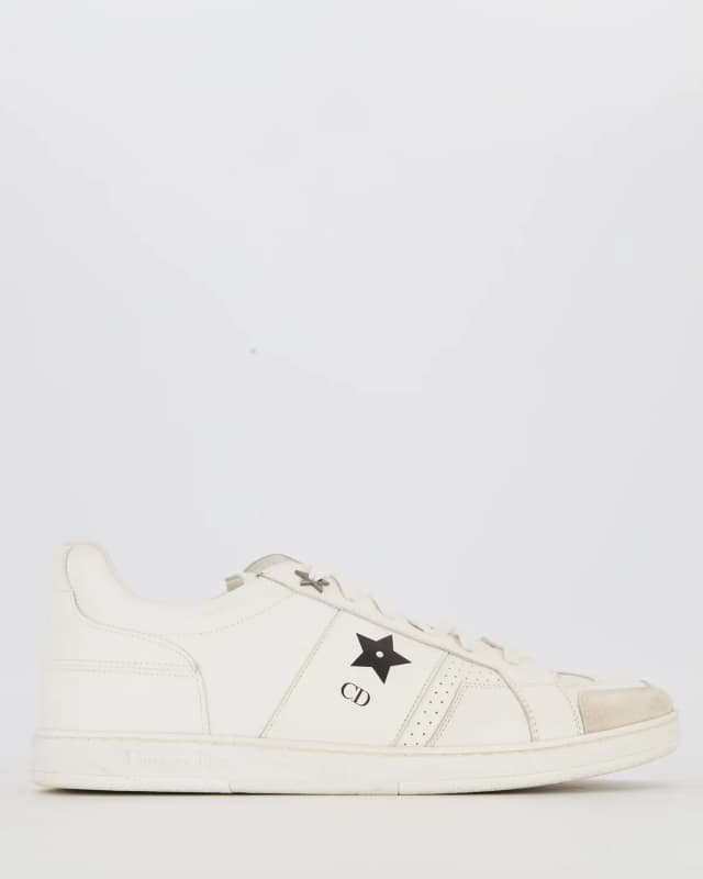 Dior White Star Sneakers in Calfskin Leather and Suede Size EU 41.5 in White Calfskin from Sellier, photo 1 of 1