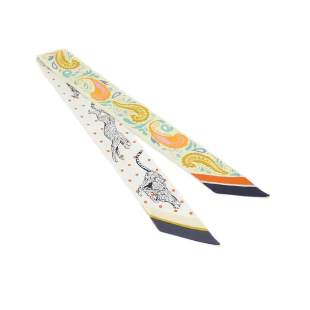 Hermès Guepards Bandana Twilly Scarf in Silk from The Reluxe, photo 1 of 1
