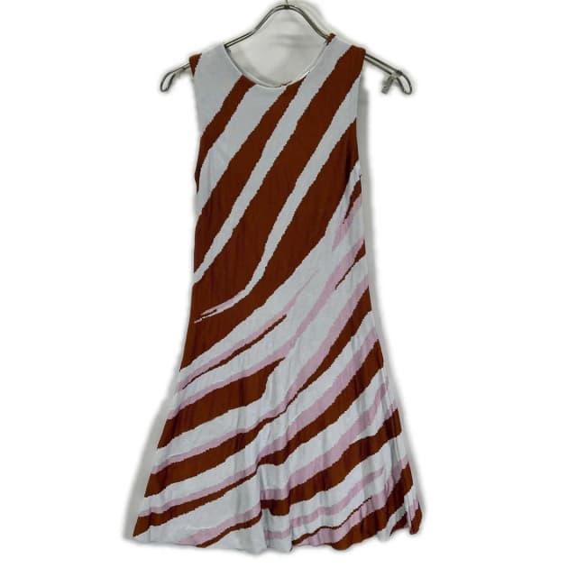 Dior Pink Rayon Wave Pattern Sleeveless Dress 34 in Brown from The Reluxe, photo 1 of 1