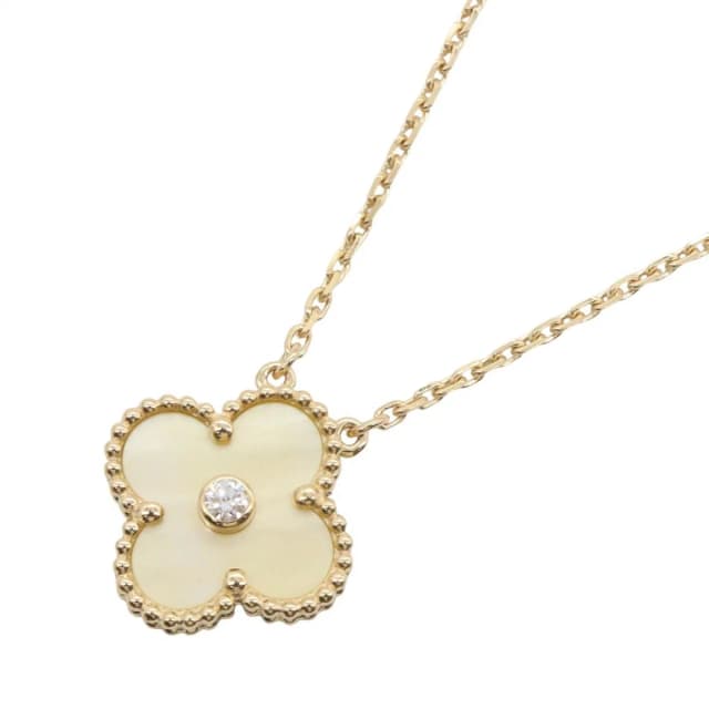 Van Cleef & Arpels Necklace Vintage Alhambra Yellow Mother of Pearl 41.5 18k in Yellow from The Reluxe, photo 1 of 1