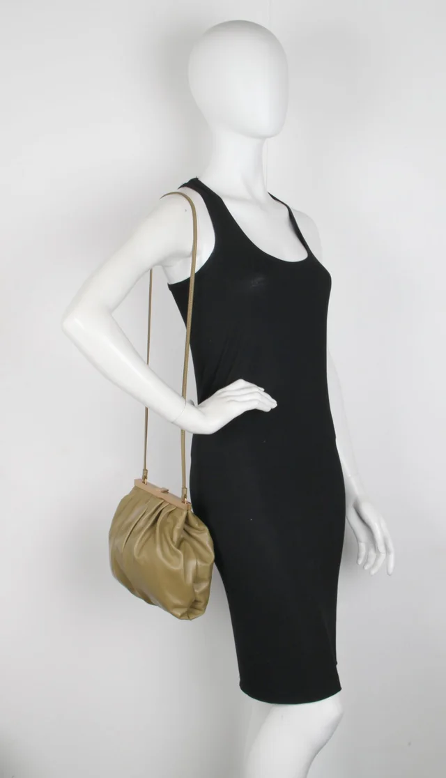 Mansur Gavriel Wave Frame Crossbody, Safari, image 1 of 1 from Cultstatus