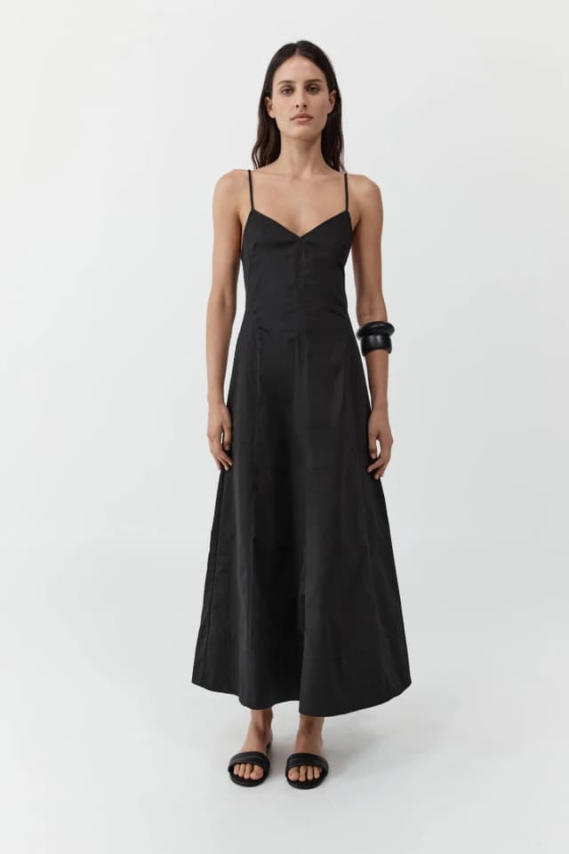 St Agni Structured Cotton Dress - Black, image 1 of 1 from St. Agni