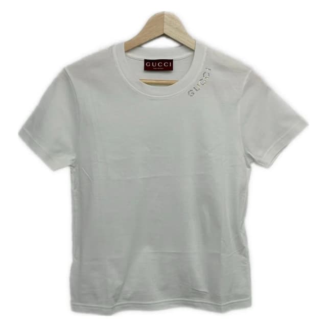 Gucci Short Sleeve T-Shirt White Crew Neck Rhinestone XS in White from The Reluxe, photo 1 of 1