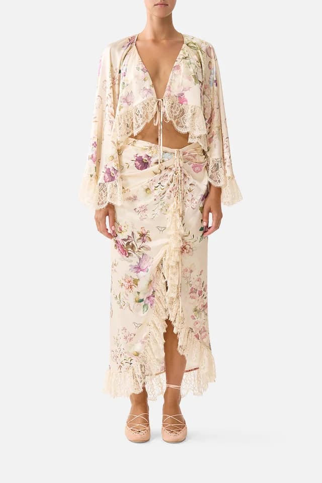 Camilla eBoutique WRAP TIE SKIRT WITH RUFFLE ADORNED IN ARANJUEZ, image 1 of 1 from CAMILLA