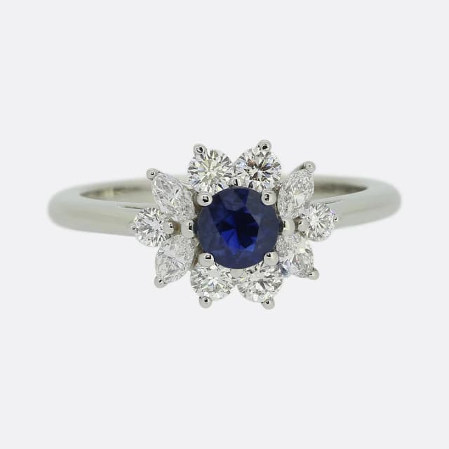 Tiffany & Co. Sapphire and Diamond Cluster Ring from The Vintage Jeweller, photo 1 of 1