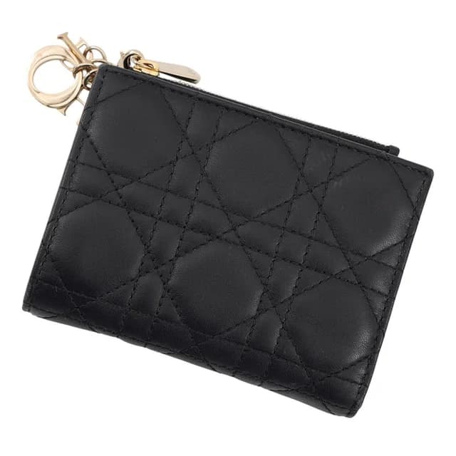 Bifold Wallet Lady Dior Dahlia Cannage Leather Black in Black Leather from The Reluxe, photo 1 of 1