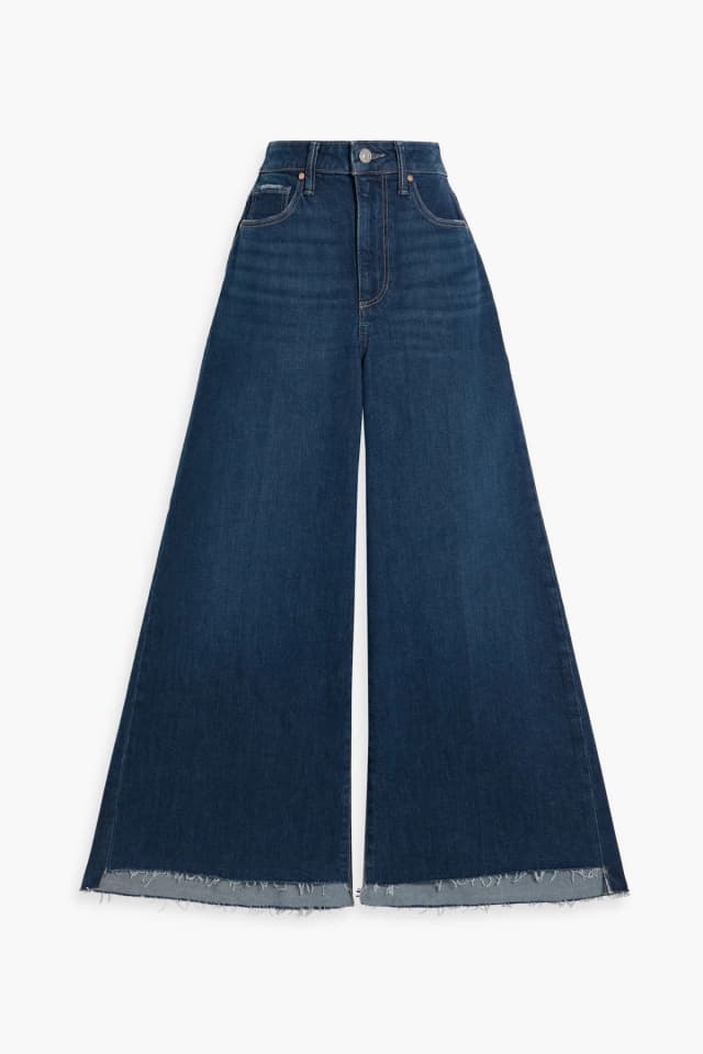 Paige Frankie Cropped High-Rise Wide-Leg Jeans in Dark denim, image 1 of 1 from THE OUTNET
