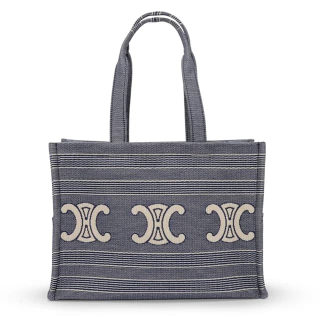 Celine Triomphe Embroidered Canvas Large Cabas Thais in Blue Canvas from Blue Spinach, photo 1 of 1