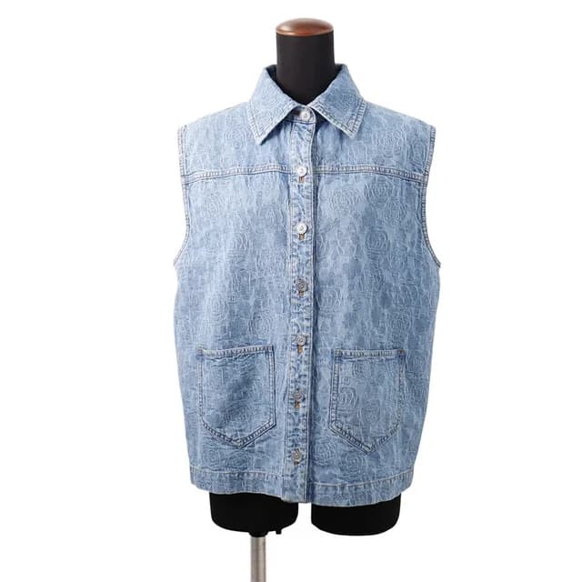 Chanel Vest Denim Camellia Cotton 36 in Denim from The Reluxe, photo 1 of 1