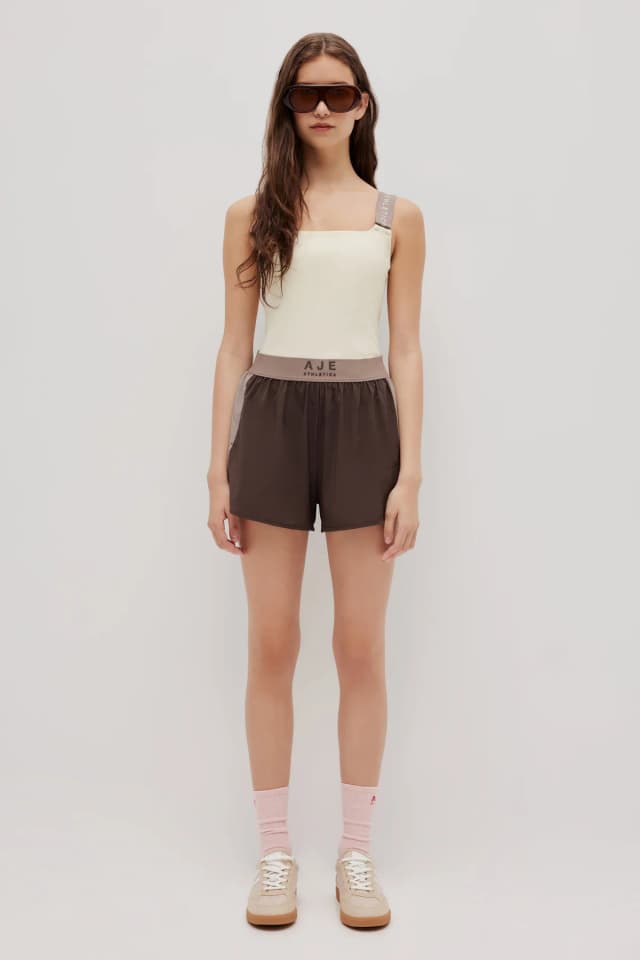 Athletica Active Logo Strap Tank 169 in BUTTER, image 1 of 1 from Aje