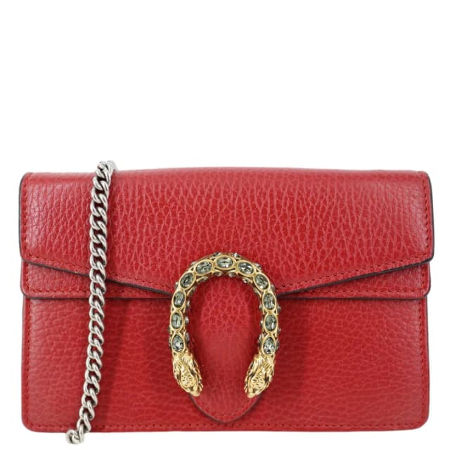 Gucci Dionysus Super Mini Calfskin Leather Crossbody Bag Red 476432 in Red Calfskin from Dallas Designer Handbags, photo 1 of 1