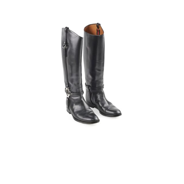 Gucci Knee High Boots Ribot Black 38 in Black Leather from The Purse Affair, photo 1 of 1