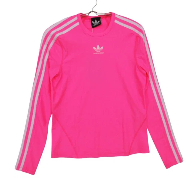 Balenciaga x Adidas Top Long Sleeve Top Sports Pullover Pink LL Sweater in Pink from The Reluxe, photo 1 of 1