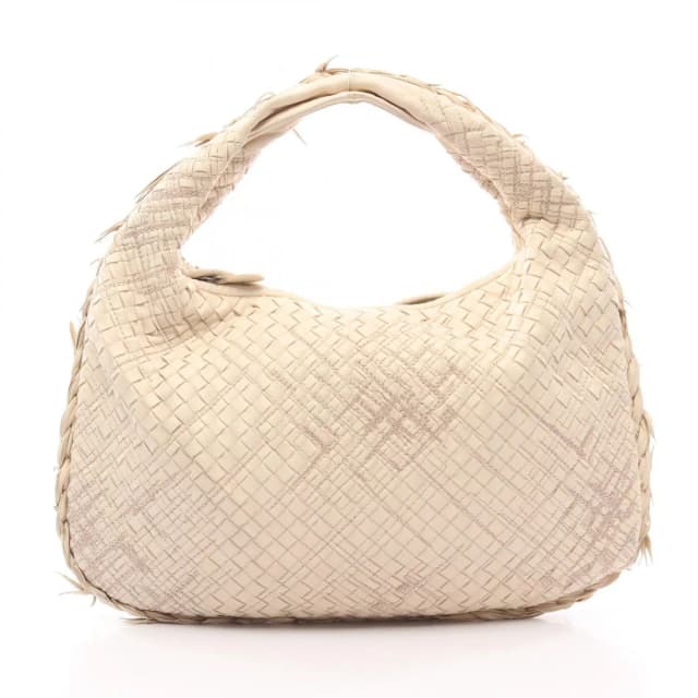 Bottega Veneta Handbag Intrecciato Ivory Leather Shoulder Bag in White Woven leather from The Reluxe, photo 1 of 1
