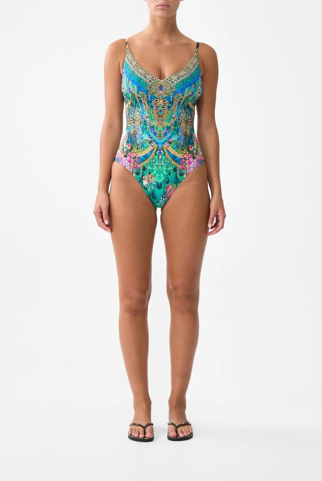 Camilla eBoutique V NECK UNDERWIRE ONE PIECE WITH BACK CLOSURE ANIMAL ALCHEMY, image 1 of 1 from CAMILLA
