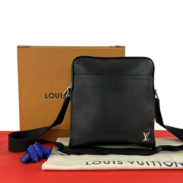 Louis Vuitton Messenger Ppm Taiga Leather Shoulder Bag Crossbody Pochette Black in Black Leather from The Reluxe, photo 1 of 1