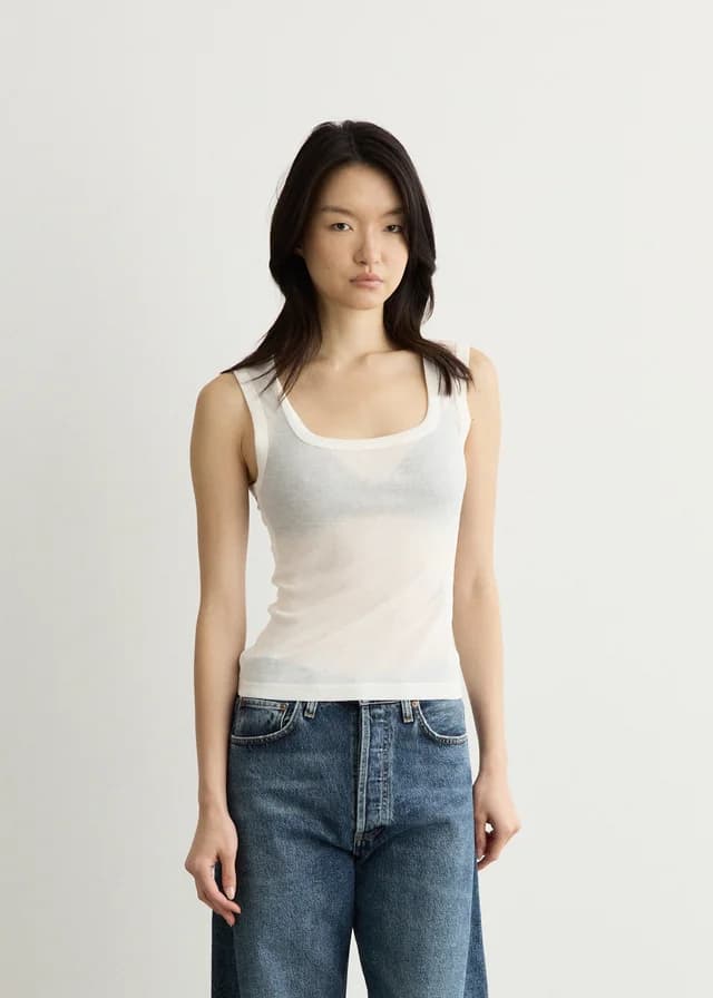 Samsoe Samsoe Sadou Tank Top in EGRET, image 1 of 1 from Incu