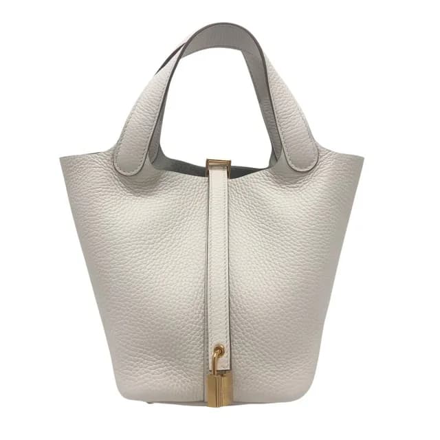 Hermès Handbag Picotin Lock PM 18 PM Taurillon Clemence White in White Clemence leather from The Reluxe, photo 1 of 1