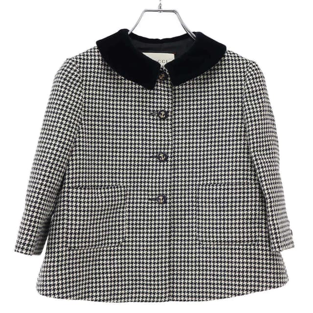 Gucci Velvet Color Houndstooth Jacket Black White 36 in Black Velvet from The Reluxe, photo 1 of 1