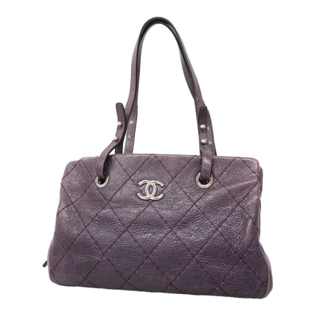 Chanel Shoulder Bag Wild Stitch Calfskin Purple Silver in Purple Calfskin from The Reluxe, photo 1 of 1