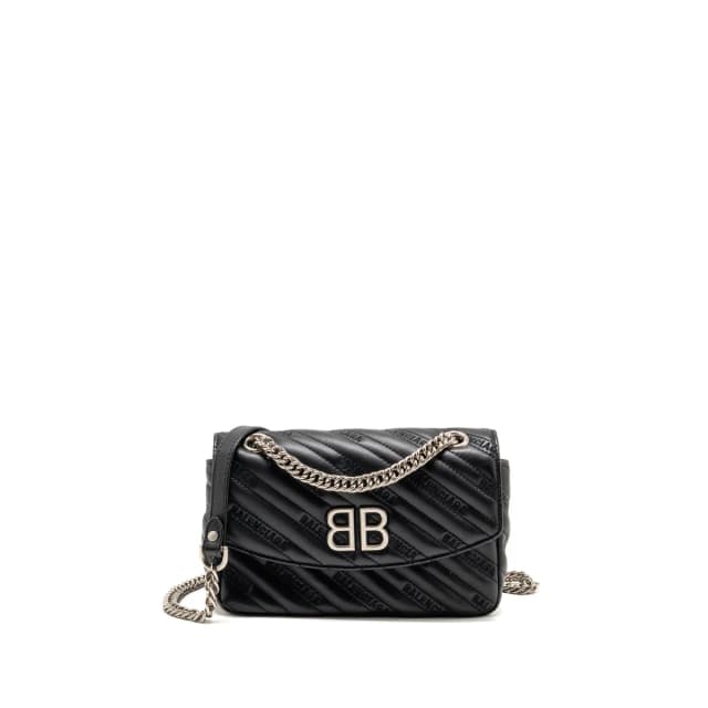 Balenciaga BB M Chain Shoulder Bag Logo matelasse calfskin Black SHW in Black Calfskin from EMIER, photo 1 of 1