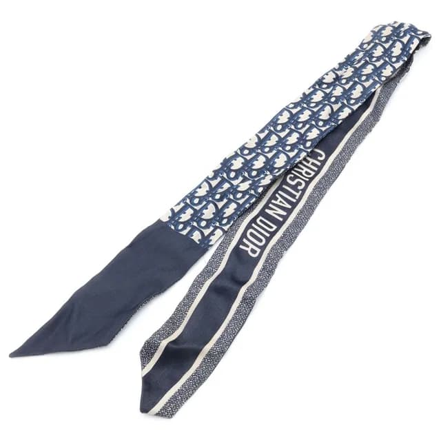 Dior Oblique Mitzah Shawl Scarf Navy NT in Navy from The Reluxe, photo 1 of 1