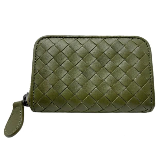 Bottega Veneta Coin Purse Olive Green Items Zip Around in Green Lambskin from The Reluxe, photo 1 of 1