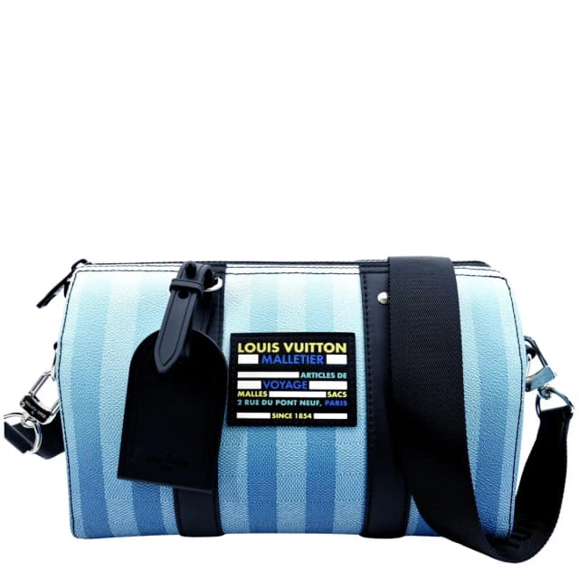 Louis Vuitton City Keepall Damier Stripes Shoulder Bag Gradient Blue in Blue Coated canvas from Dallas Designer Handbags, photo 1 of 1