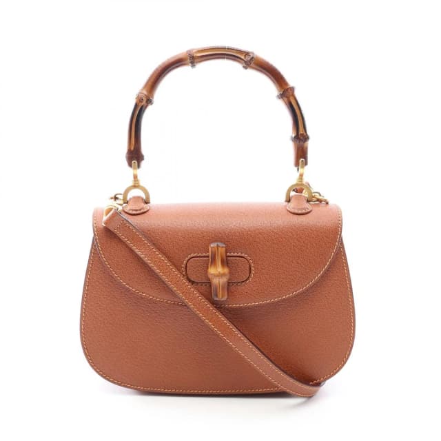 Gucci Handbag Bamboo 2-Way 000 14 Brown Leather Shoulder Bag in Brown Leather from The Reluxe, photo 1 of 1