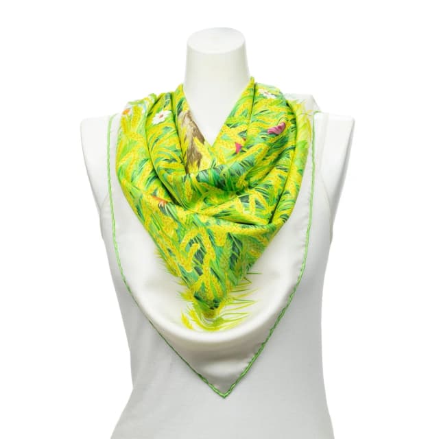 Hermès Scarf Green Twillsilk in Green Silk from The Reluxe, photo 1 of 1