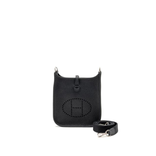 Hermès Mini Evelyne Clemence BLACK SHW Stamp U in Black Clemence leather from EMIER, photo 1 of 1