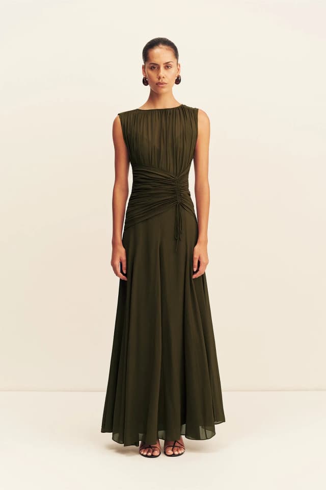 Shona Joy JUNO HIGH NECK MAXI DRESS - JUNGLE, image 1 of 1 from Shona Joy