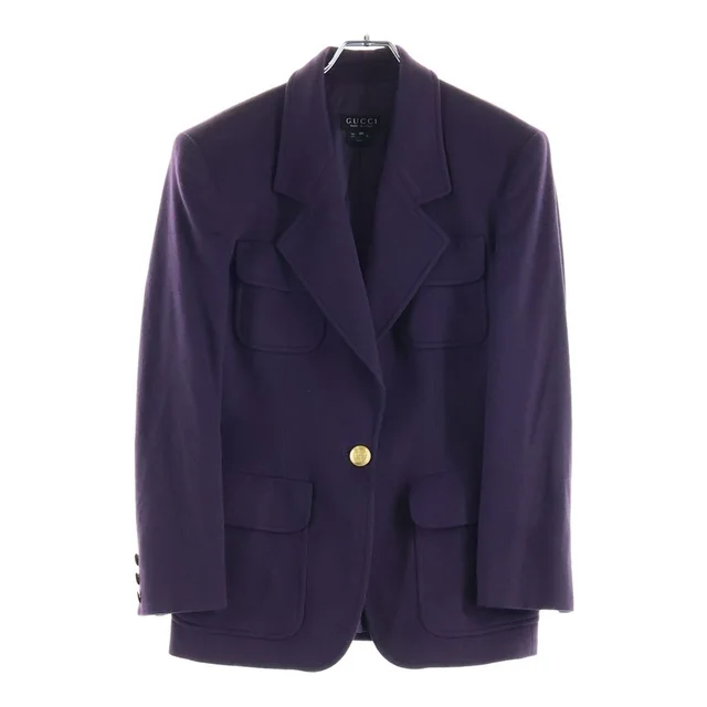 Gucci GG Button Jacket Purple 40 in Purple Cashmere from The Reluxe, photo 1 of 1