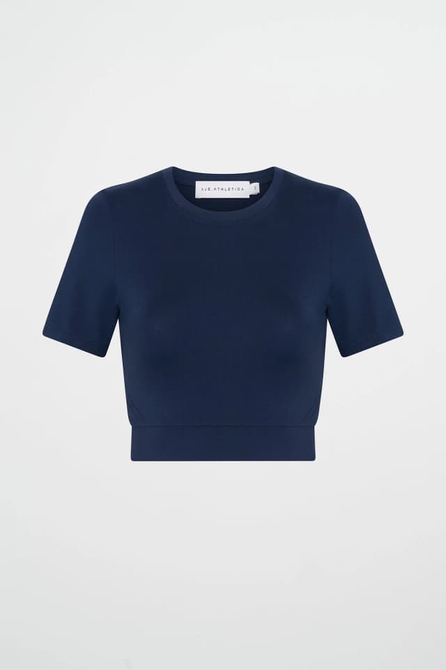 Athletica Active Crop Tee 195 in NAVY NOIR, image 1 of 1 from Aje